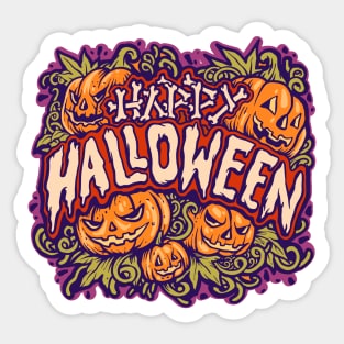 jack o lantern halloween illustration Sticker